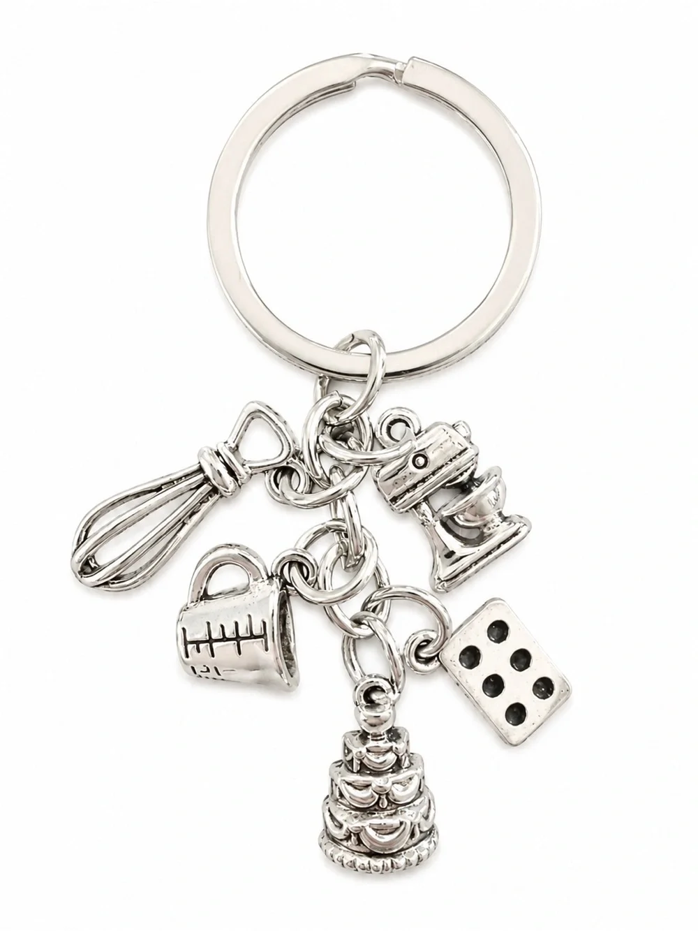 Silver Baking Charm Keychain • Brand New